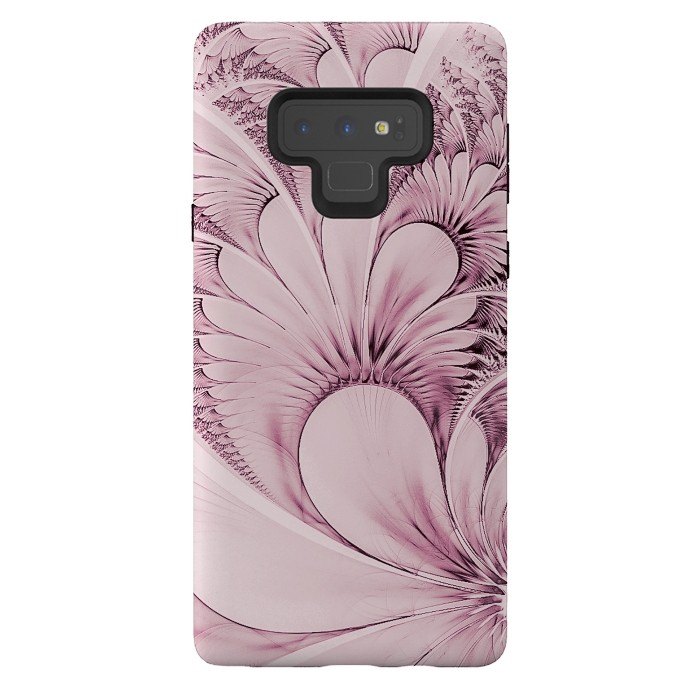 Galaxy Note 9 StrongFit Pink Flourish Fractal by Andrea Haase