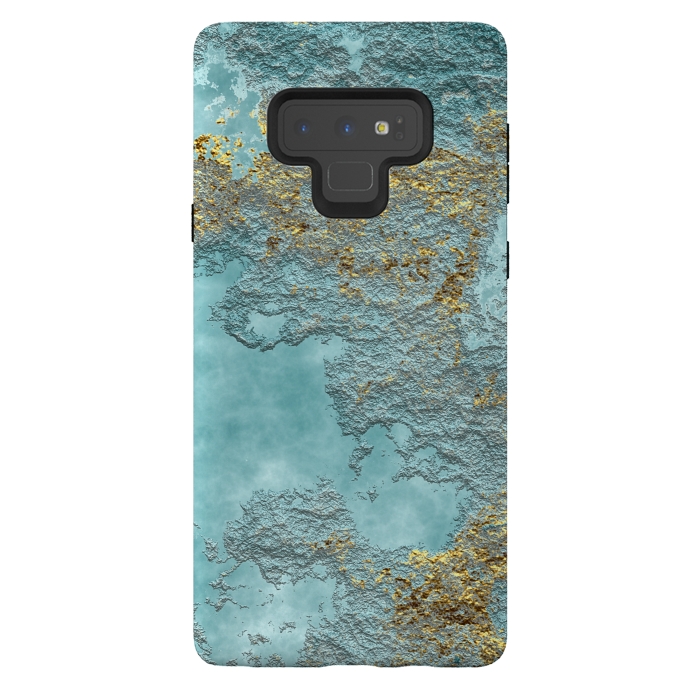 Galaxy Note 9 StrongFit Gold Teal Minearal by Andrea Haase