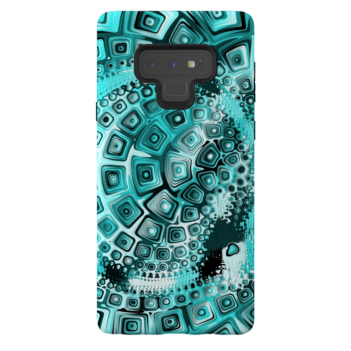 Galaxy Note 9 StrongFit Teal Blue Fractal 2 by Andrea Haase