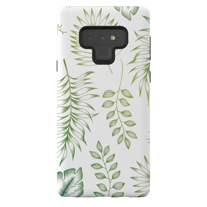 Galaxy Note 9 StrongFit Tropical Leaves by Barlena
