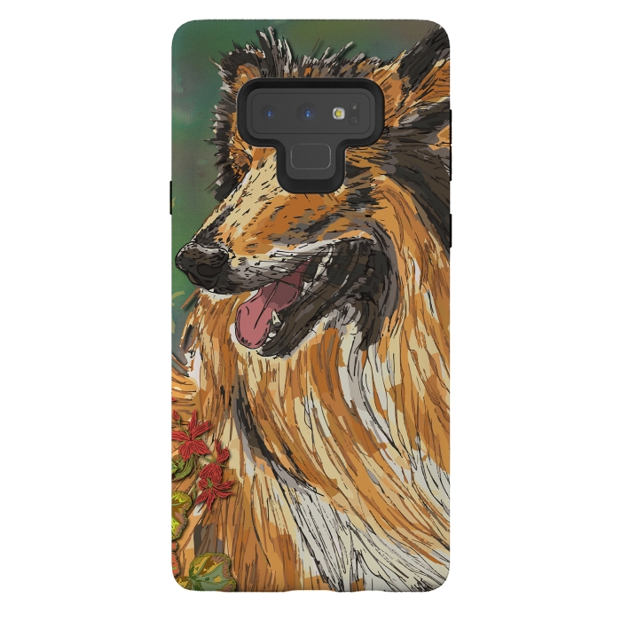 Galaxy Note 9 StrongFit Rough Collie (Summer) by Lotti Brown