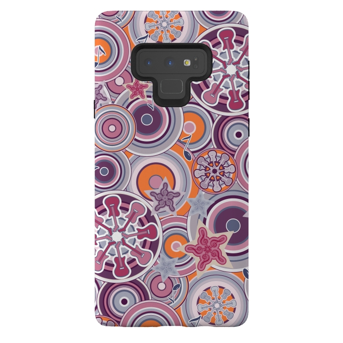 Galaxy Note 9 StrongFit Glam Boho Rock in Purple and Orange by Paula Ohreen
