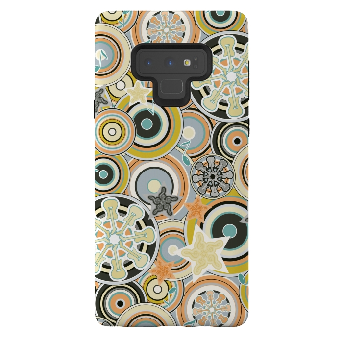 Galaxy Note 9 StrongFit Glam Boho Rock in Navy and Green by Paula Ohreen