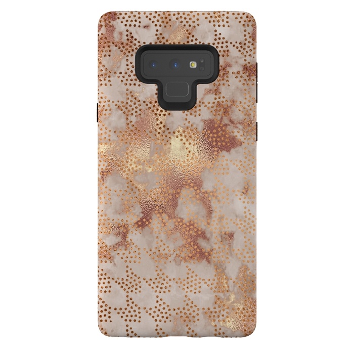 Galaxy Note 9 StrongFit Geometrical modern Rose Gold Marble Pattern by  Utart