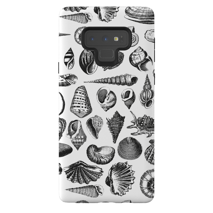 Galaxy Note 9 StrongFit Vintage Seashell Collection Black And White by Andrea Haase