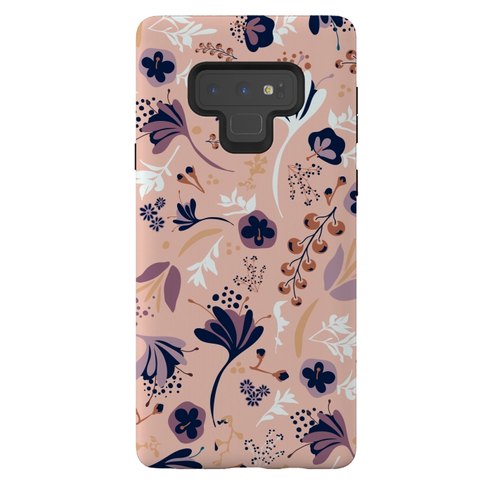 Galaxy Note 9 StrongFit Beautiful Blooms on Salmon Pink by Paula Ohreen
