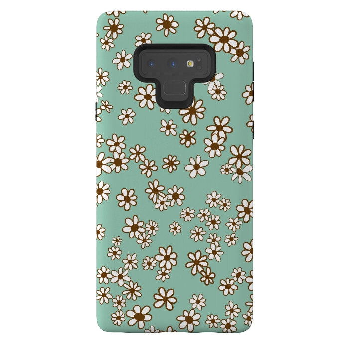 Galaxy Note 9 StrongFit Ditsy Daisies on Blue by Paula Ohreen