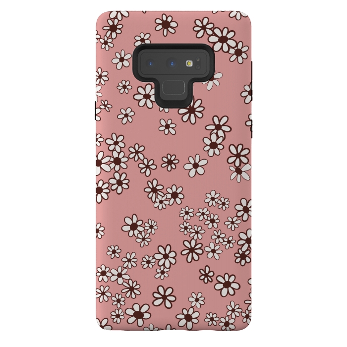 Galaxy Note 9 StrongFit Ditsy Daisies on Pink by Paula Ohreen