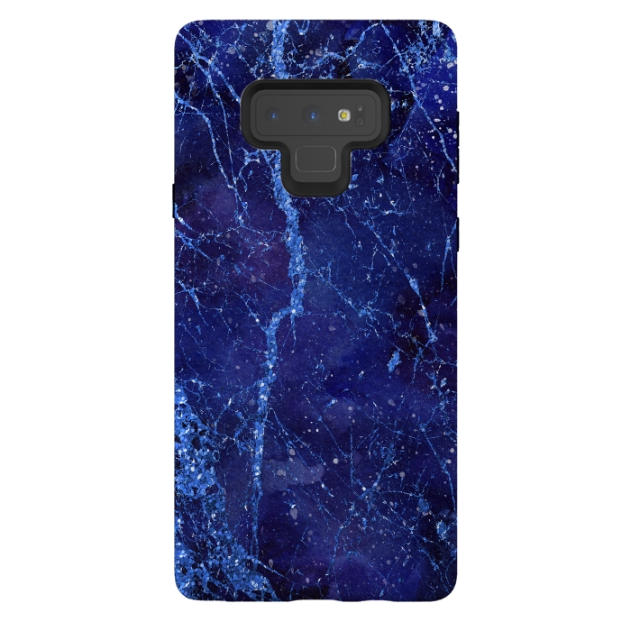 Galaxy Note 9 StrongFit Blue Marbled Glitter 2 by Andrea Haase