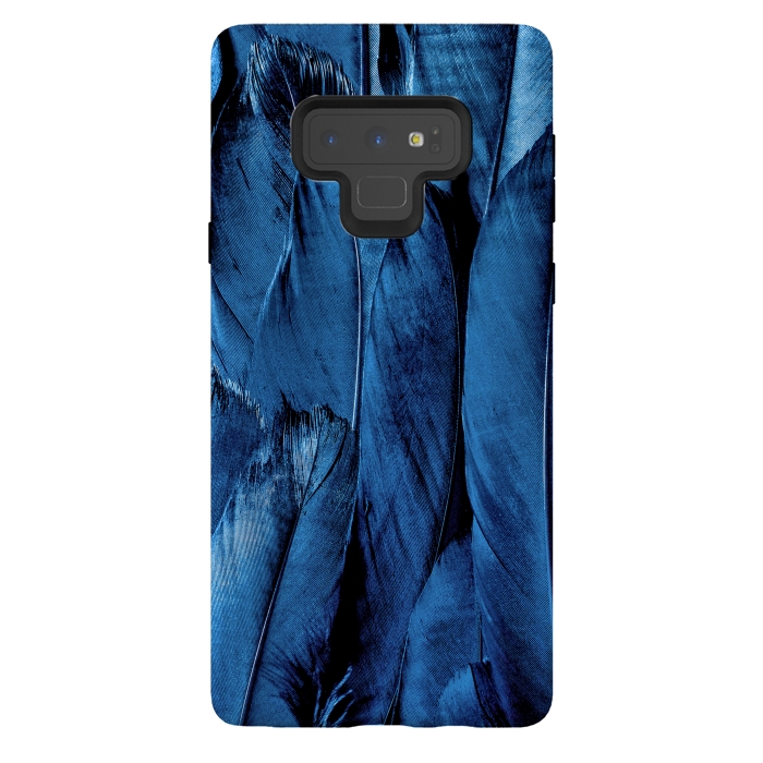 Galaxy Note 9 StrongFit Dark Blue Feathers by Andrea Haase