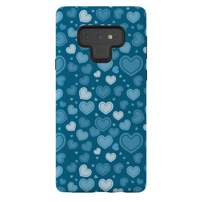 Galaxy Note 9 StrongFit Blue Hearts by TMSarts