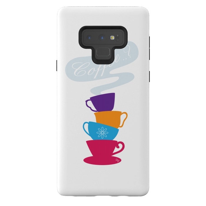 Galaxy Note 9 StrongFit Bright Coffee Cups by Martina