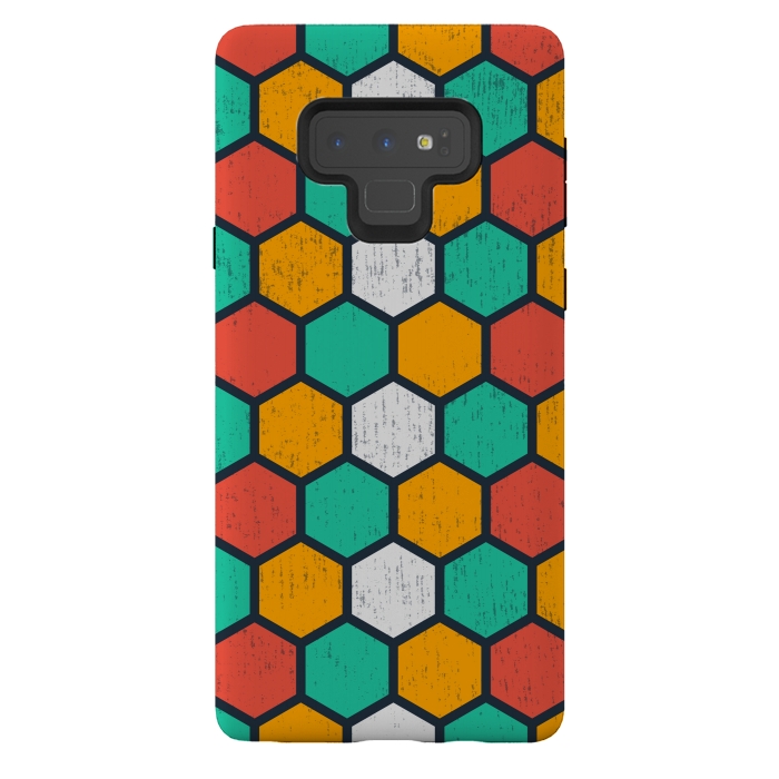 Galaxy Note 9 StrongFit hexagonal tiles by TMSarts