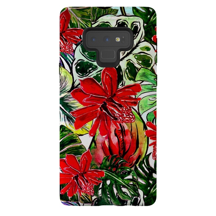 Galaxy Note 9 StrongFit Aloha Tropical Passiflora Jungle by  Utart