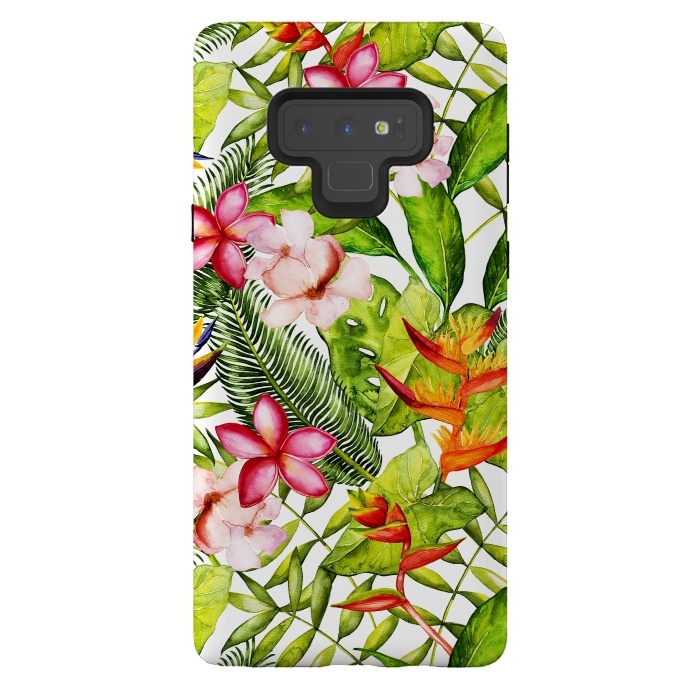 Galaxy Note 9 StrongFit Aloha Tropical Flower Jungle Pattern by  Utart