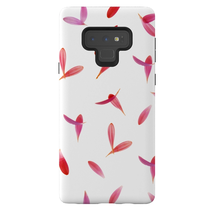 Galaxy Note 9 StrongFit Red Rose Leaves by Creativeaxle