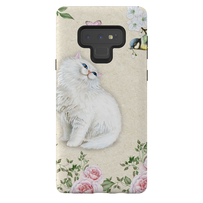 Galaxy Note 9 StrongFit Kitty Welcomes Bird by Creativeaxle