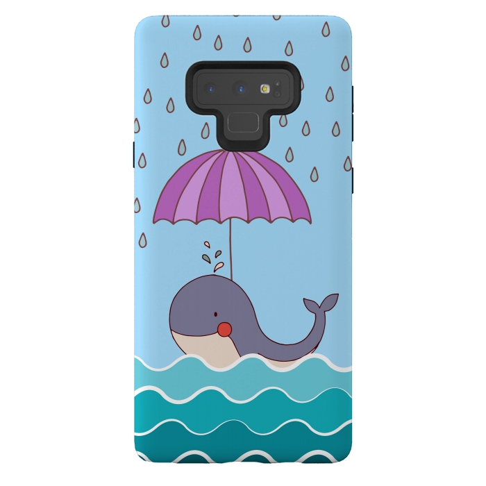 Galaxy Note 9 StrongFit Swimming Whale by Creativeaxle