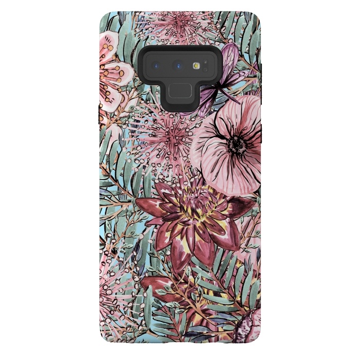 Galaxy Note 9 StrongFit Tropical Vintage Flower Pattern by  Utart