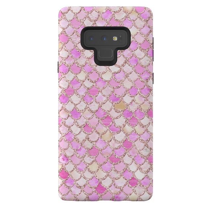 Galaxy Note 9 StrongFit Light Pink hand drawn mermaid scales by  Utart