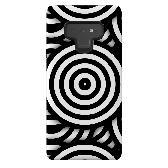 Galaxy Note 9 StrongFit Pop-Art Circle Pattern Black White 2 by Andrea Haase