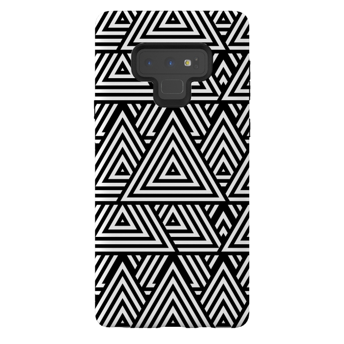 Galaxy Note 9 StrongFit Black White Triangle Pattern by Andrea Haase