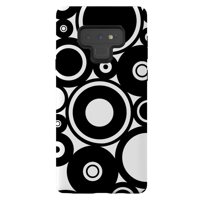 Galaxy Note 9 StrongFit Pop-Art Black White Circles by Andrea Haase