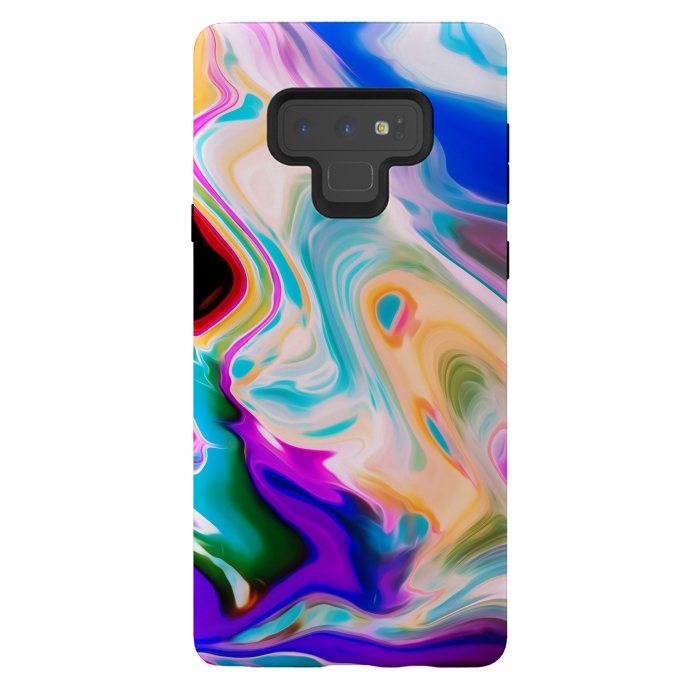 Galaxy Note 9 StrongFit Colorful Abstract Marble Swirls by Dushan Medich