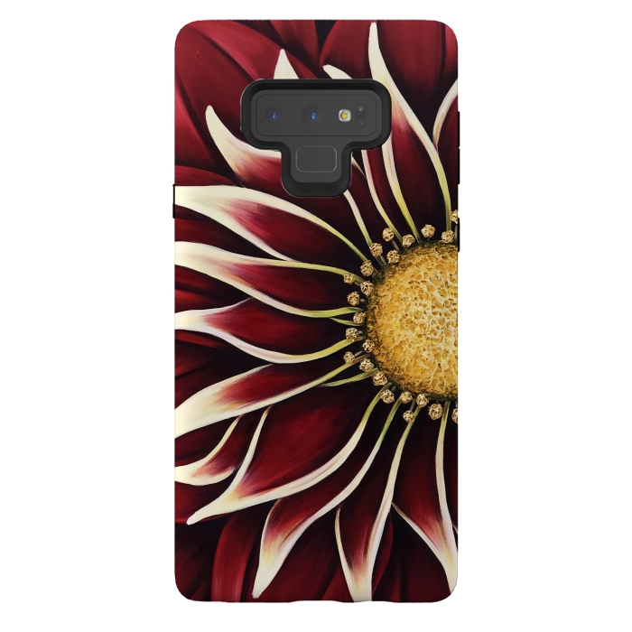 Galaxy Note 9 StrongFit Crimson Zinnia by Denise Cassidy Wood