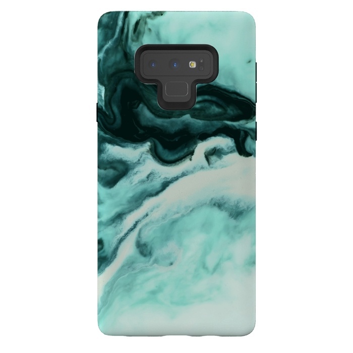 Galaxy Note 9 StrongFit Abstract marbling mint by Mmartabc