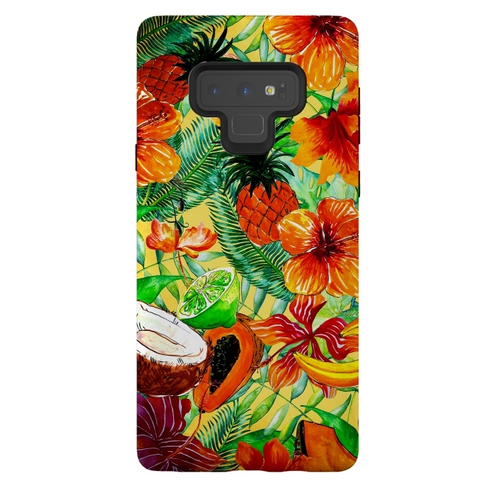Galaxy Note 9 StrongFit Aloha Tropical Fruits and Flowers by  Utart