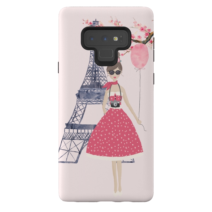 Galaxy Note 9 StrongFit Trendy Girl in Spring in Paris by DaDo ART
