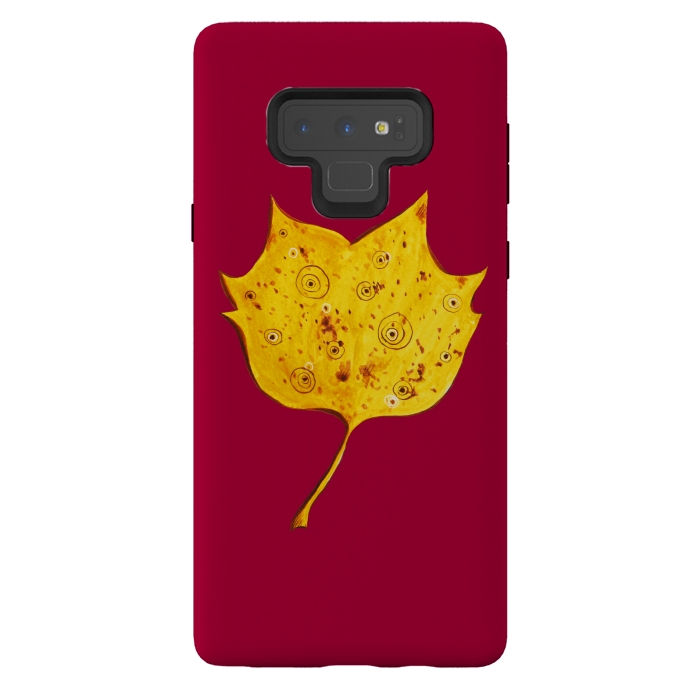 Galaxy Note 9 StrongFit Fancy Yellow Autumn Leaf by Boriana Giormova