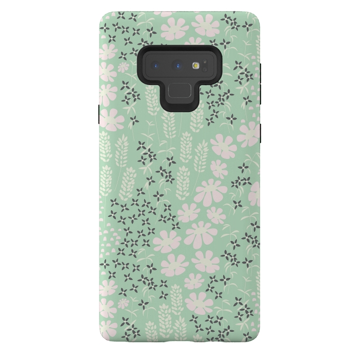 Galaxy Note 9 StrongFit Floral Mint Pattern 013 by Jelena Obradovic