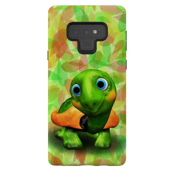 Galaxy Note 9 StrongFit Green Turtle Baby 3D by BluedarkArt