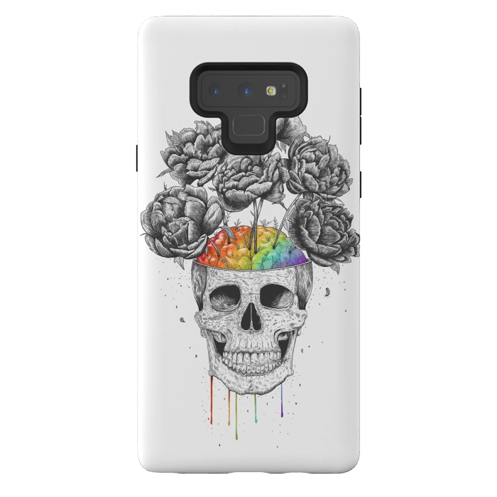 Galaxy Note 9 StrongFit Skull with rainbow brains by kodamorkovkart