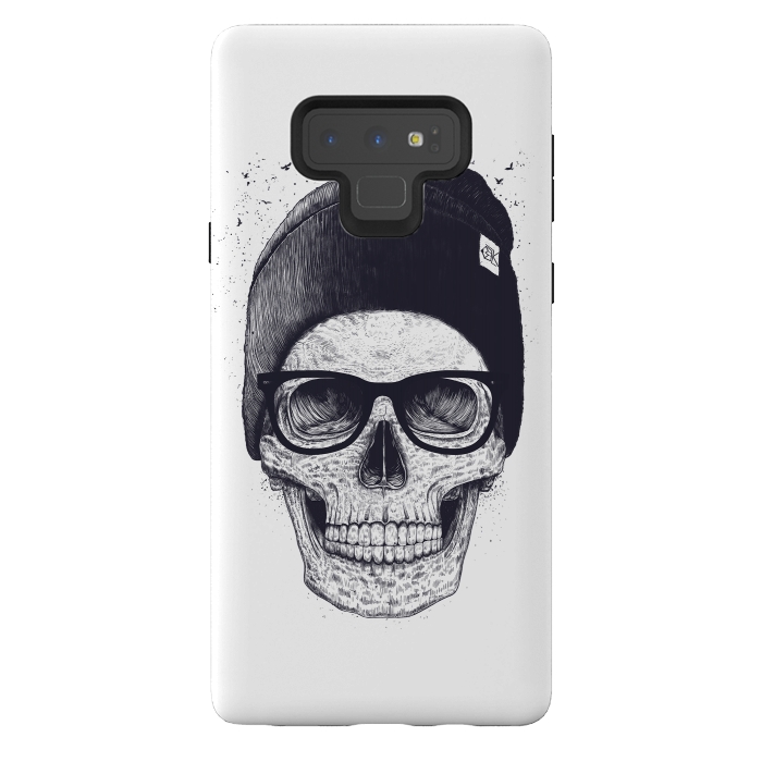 Galaxy Note 9 StrongFit Black skull in hat by kodamorkovkart