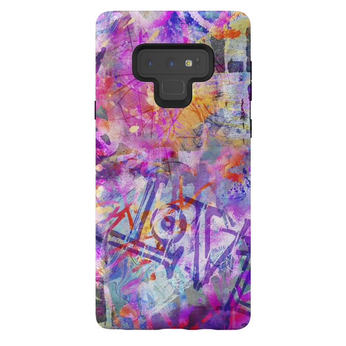 Galaxy Note 9 StrongFit Pink Grunge Graffiti Wall by Andrea Haase