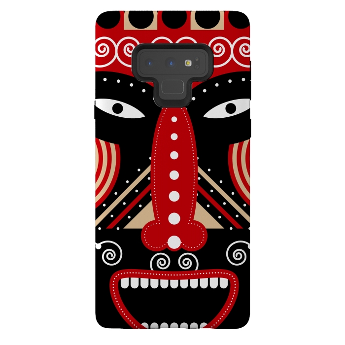 Galaxy Note 9 StrongFit red ritual tribal mask by TMSarts