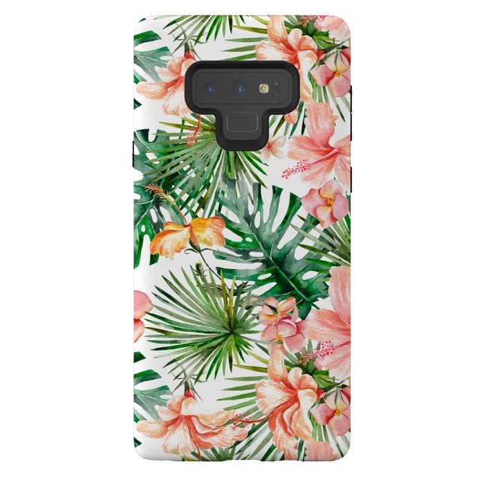Galaxy Note 9 StrongFit Tropical Flower Jungle by  Utart