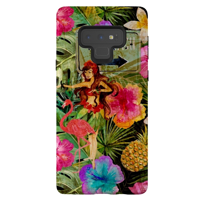 Galaxy Note 9 StrongFit Vintage Hula Girl- To the Beach by  Utart