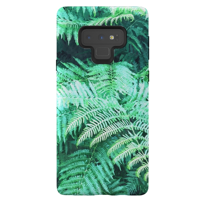 Galaxy Note 9 StrongFit Fern Tropical Leaves by Alemi