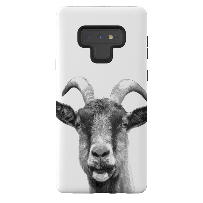 Galaxy Note 9 StrongFit Black and White Goat Portrait by Alemi