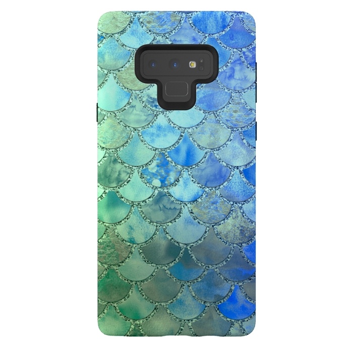Galaxy Note 9 StrongFit Ocean green and blue Mermaid Scales by  Utart