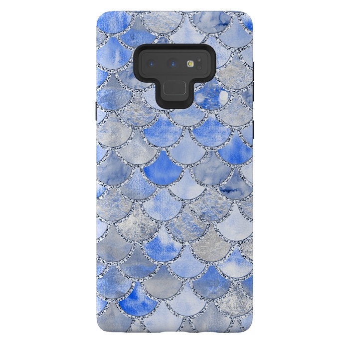 Galaxy Note 9 StrongFit Blue and Silver Mermaid Scales by  Utart