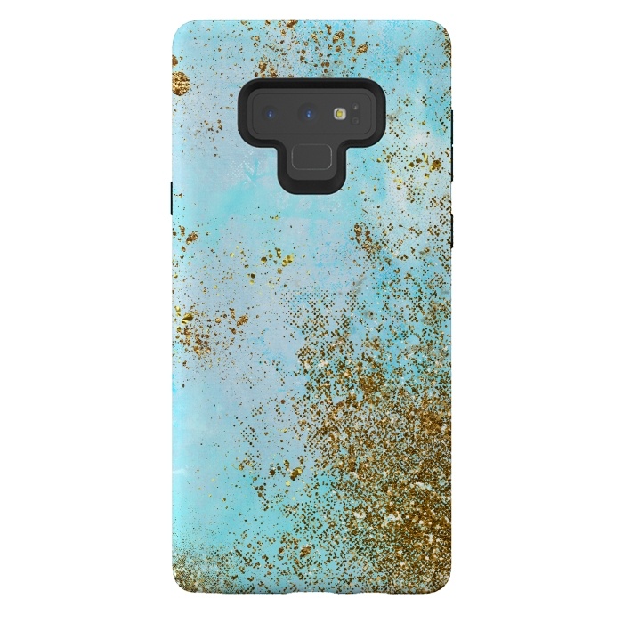 Galaxy Note 9 StrongFit Gold and Teal Mermaid Glitter Foam by  Utart