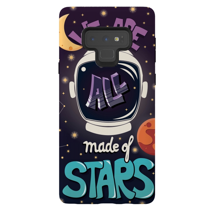 Galaxy Note 9 StrongFit We are all made of stars, typography modern poster design with astronaut helmet and night sky by Jelena Obradovic