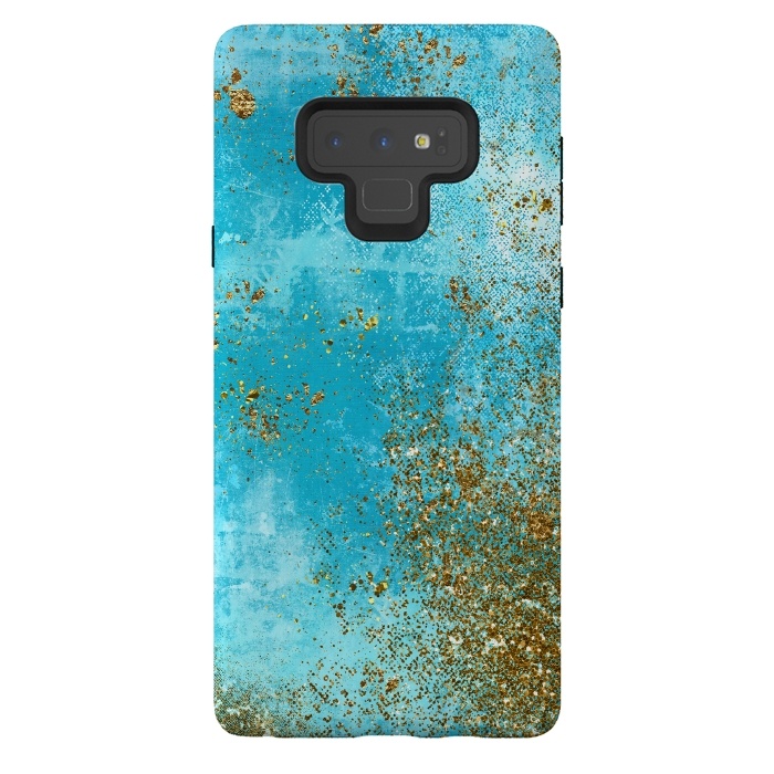 Galaxy Note 9 StrongFit Teal and Gold Mermaid Ocean Seafoam by  Utart