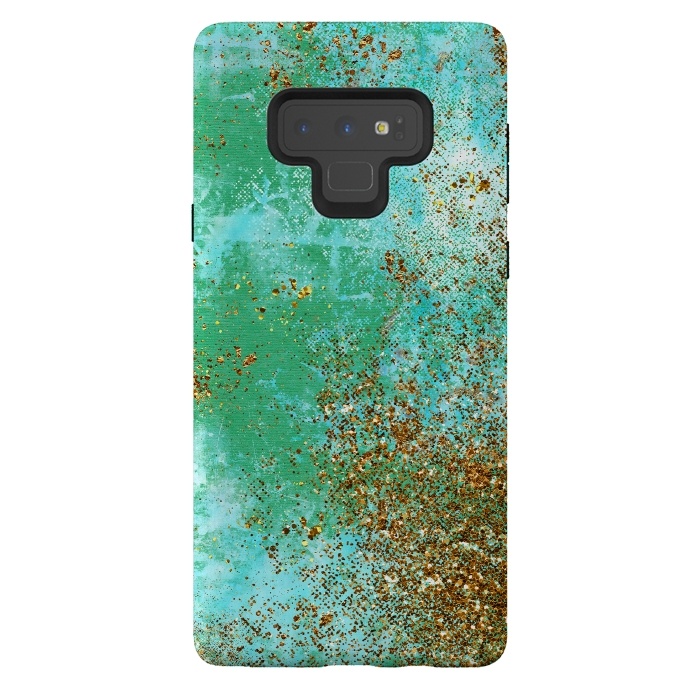 Galaxy Note 9 StrongFit Green and Gold Mermaid Glitter SeaFoam by  Utart