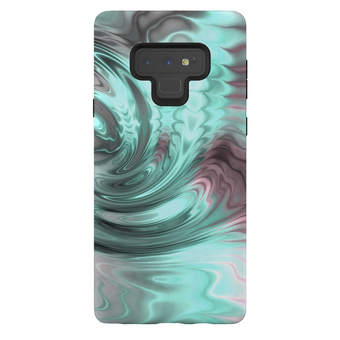 Galaxy Note 9 StrongFit Abstract Fractal Teal Pink 2 by Andrea Haase